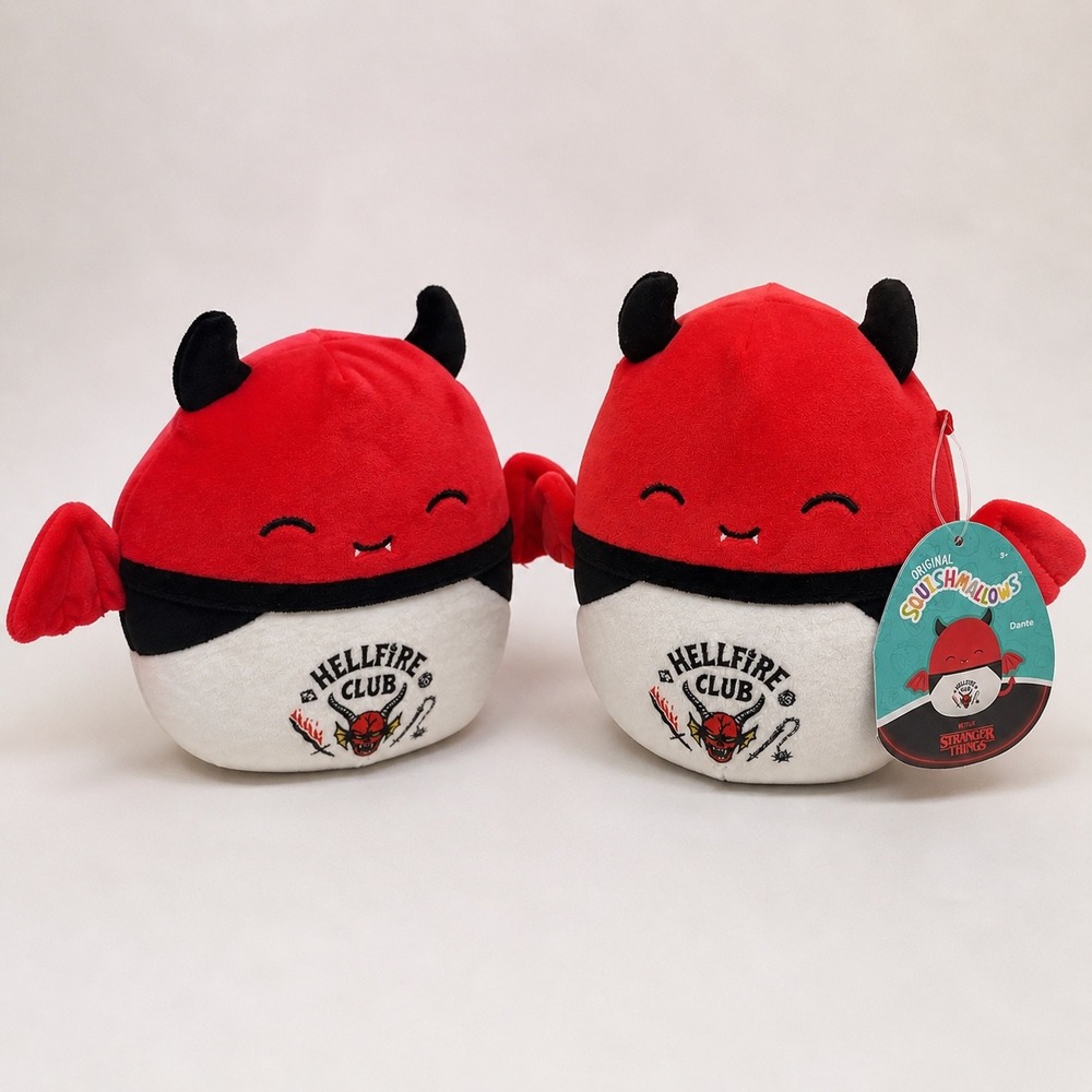 Squishmallows Dante Devil Bundle 2pc Stranger Things Hellfire Club NWT + NWOT